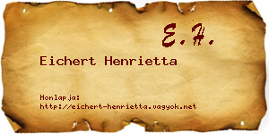 Eichert Henrietta névjegykártya