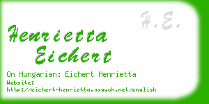 henrietta eichert business card